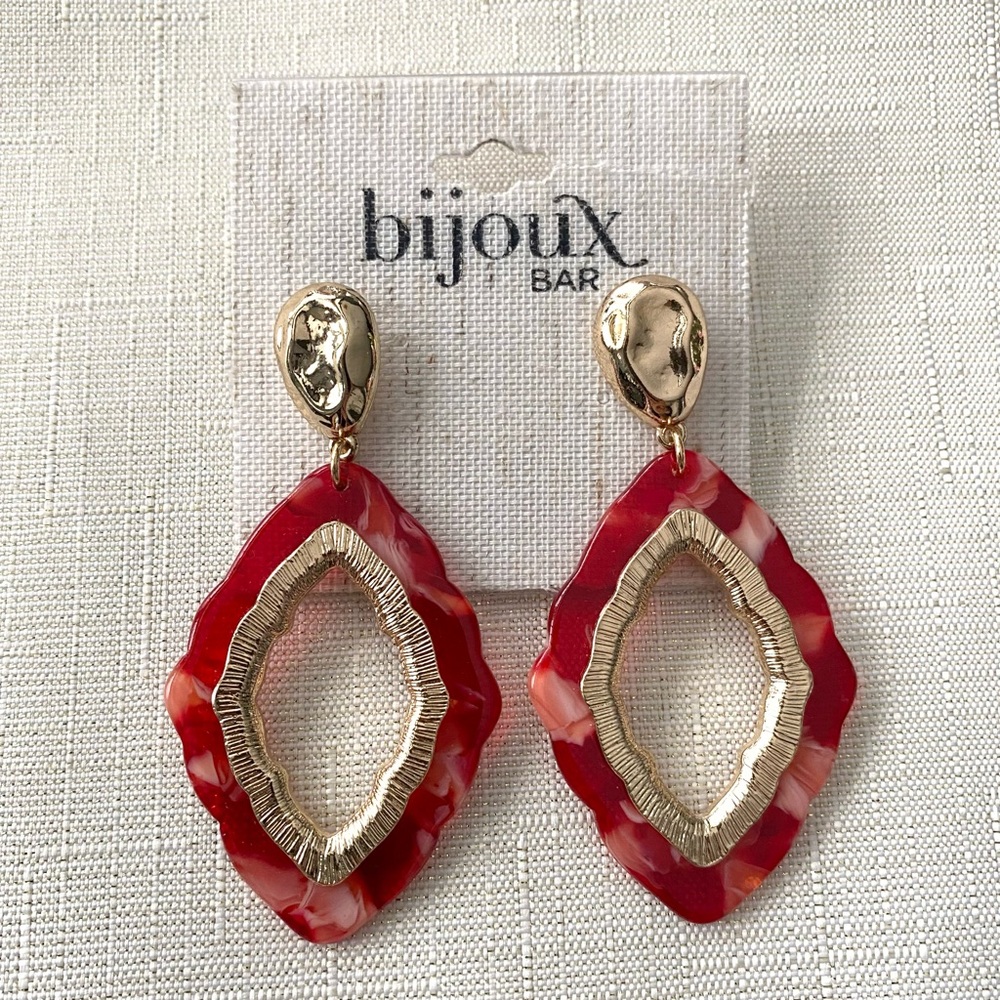 Bijoux Bar Red & Gold Earrings